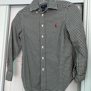 Ralph Lauren Black and White Casual Button Down Shirt boy size S(8)